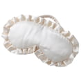 thumbnail image 1 of Krdevn Ruffled Satin Sleep Eye Mask Elastic Band Soft Breathable Light Blocking Comfort Blindfold Travel Airplane Nap Bedroom Overnight Stress Relief Sleep Aid Accessory, 1 of 4