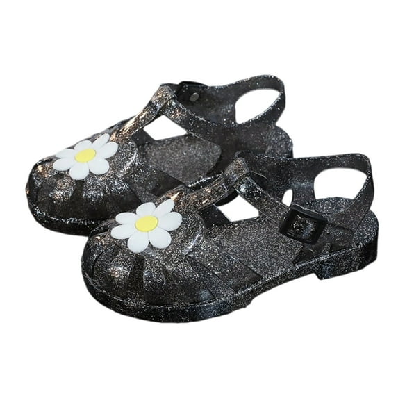 Krdevn Sandals - Glitter Clear Daisy Breathable Easy-Clean Footwear for Summer Outdoor Party Casual Comfortable Wear,3.5-4 Years