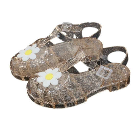 Krdevn Sandals - Glitter Clear Daisy Breathable Easy-Clean Footwear for Summer Outdoor Party Casual Comfortable Wear,5-5.5 Years