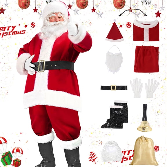 Krdevn Santa with Cozy Lined Build, Lightweight Feel, Soft Comfort Build and Smooth Finish for Holiday Parties,S