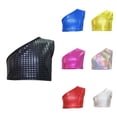 thumbnail image 1 of Krdevn Shiny Performance Crop Top, Glitter Stretch Tee, for Dance Party (Little Girls, Big Girls),10-11 Years, 1 of 4