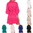 thumbnail image 1 of Krdevn Silver Rhinestone Bride Bridesmaid Satin Robes Wedding Day,Hot Pink, 1 of 6