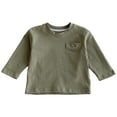 thumbnail image 1 of Krdevn Soft Boys Tops Long Sleeve Shirt for Toddlers Everyday Wear Basic Solid Color Crewneck Tee for Baby Girls and Boys,Kids Clothing,6-9 Months, 1 of 6