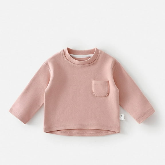 Krdevn Soft Girls Thermal Shirts for Baby Toddler Warm Long Sleeve Tops Cute Casual Outfit Fall Winter Comfortable Tee,1-2 Years