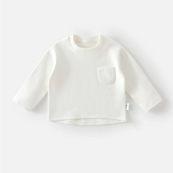 Krdevn Soft Girls Thermal Shirts for Baby Toddler Warm Long Sleeve Tops Cute Casual Outfit Fall Winter Comfortable Tee,4-6 Months