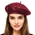 thumbnail image 1 of Krdevn Soft Leather Beret Hat for Painter Cap Autumn Winter,Size:M, 1 of 4