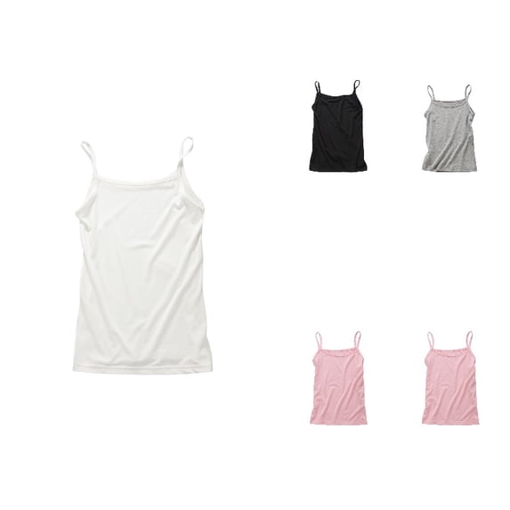 Krdevn Soft Stretch Training Camisole Undershirt Comfort Fit Seamless Layering Top for Everyday Wear (Girls),18-24 Months