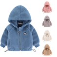 thumbnail image 1 of Krdevn Solid Baby Sherpa Hooded Jacket Zip Up Plush Coat Size:2-3 Years, 1 of 5