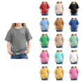 thumbnail image 1 of Krdevn Solid Basic Short Sleeve Crewneck T-Shirt Soft Casual Everyday Top for Kids (Toddler, Big Girls),10-11 Years, 1 of 5
