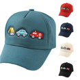 thumbnail image 1 of Krdevn Solid Kids Baseball Cap Cartoon Excavator Police Fire Truck Embroidery Adjustable Lightweight Sun Hat for Unisex Toddler Boys Girls Spring Summer Outdoor Casual Cap, 1 of 4