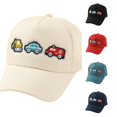 thumbnail image 1 of Krdevn Solid Kids Baseball Cap Cartoon Excavator Police Fire Truck Embroidery Adjustable Lightweight Sun Hat for Unisex Toddler Boys Girls Spring Summer Outdoor Casual Cap, 1 of 4