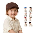 thumbnail image 1 of Krdevn Solid Textured Kids Newsboy Flat Cap UPF 50+ Soft Foldable Summer Outdoor Sun Hat for Toddler Boys, 1 of 4
