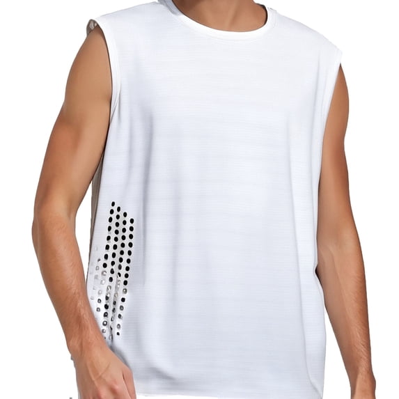 Krdevn Summer Men's Sleeveless T Shirt Ice Silk Sports Top Loose Fit Running Gym Workout Vest,Tank Tops Men,XXL