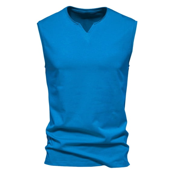 Krdevn Summer Mens Vest Collar Sleeveless T Shirt Cotton Bottoming Sports Tank Top Men,Tank Tops Men,4XL