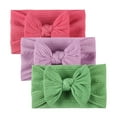 thumbnail image 1 of Krdevn Toddler Baby Boys Girls Stretch Solid Bow Hairband Headwear Headband Elastics Hair Accessories 3 Pack, 1 of 5