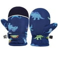 thumbnail image 1 of Krdevn Toddler Baby Winter Mittens Warm Waterproof Kids Gloves for Boys Girls Dinosaur Print Color Block Ski Snow Play,M, 1 of 3