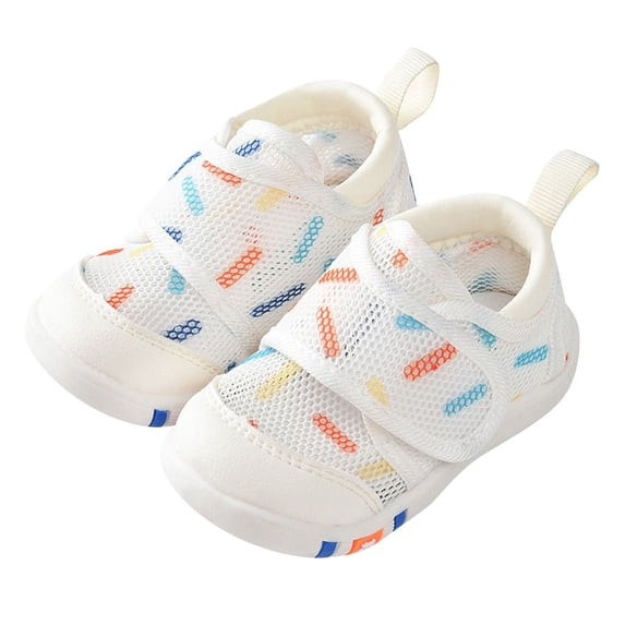 Krdevn Toddler Boys Girls' Colorful Dot Mesh Sneakers, Breathable Upper Adjustable Hook and Loop Strap Soft Sole Non- Summer Casual Shoes for Kids,Sizes 2.5-3 Years