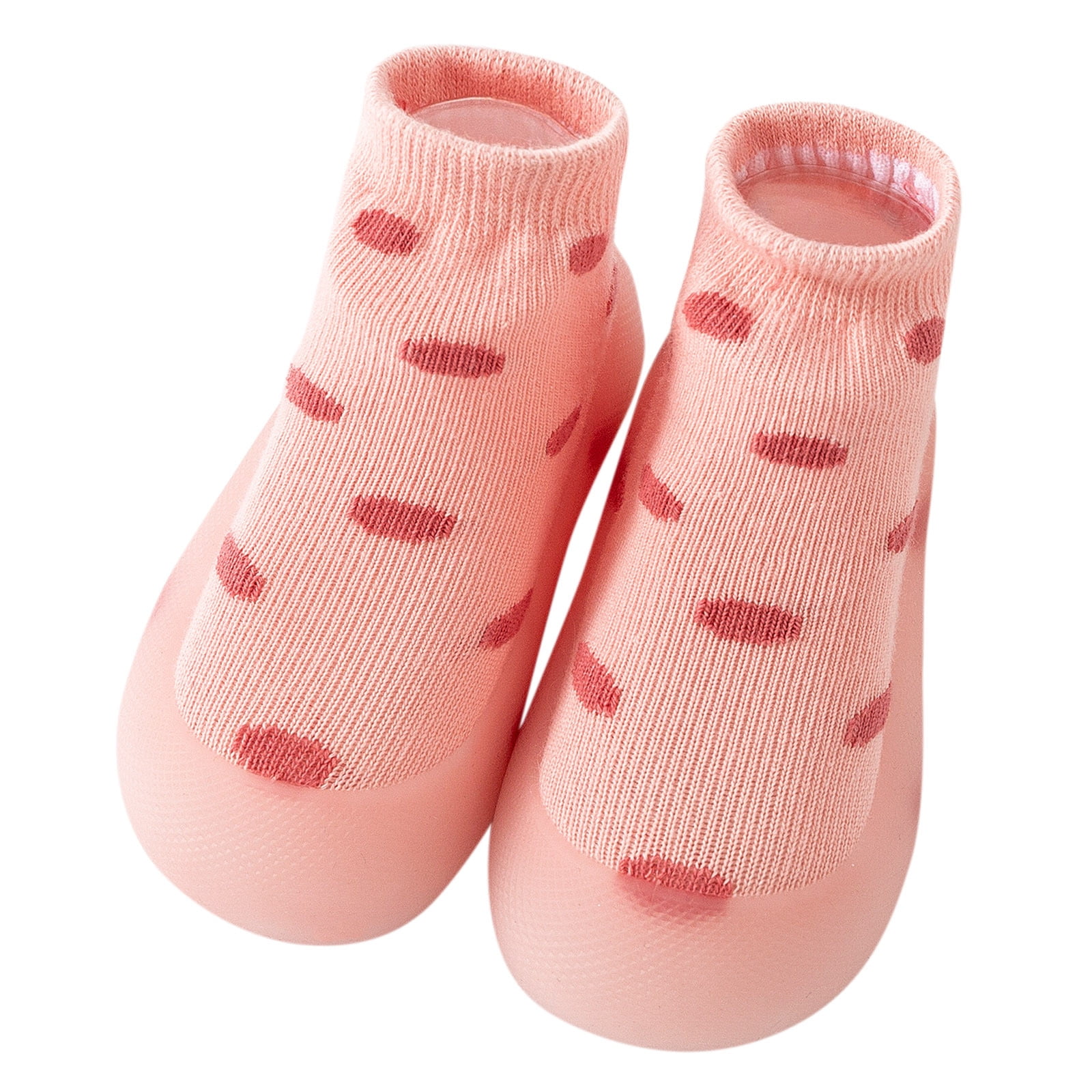 Toddler Boys Girls' Polka Dot Sock Shoes, Non- Silicone Sole Breathable Knit Upper Lightweight Comfortable First Walker Shoes for Spring Summer,Sizes 2-2.5 Years