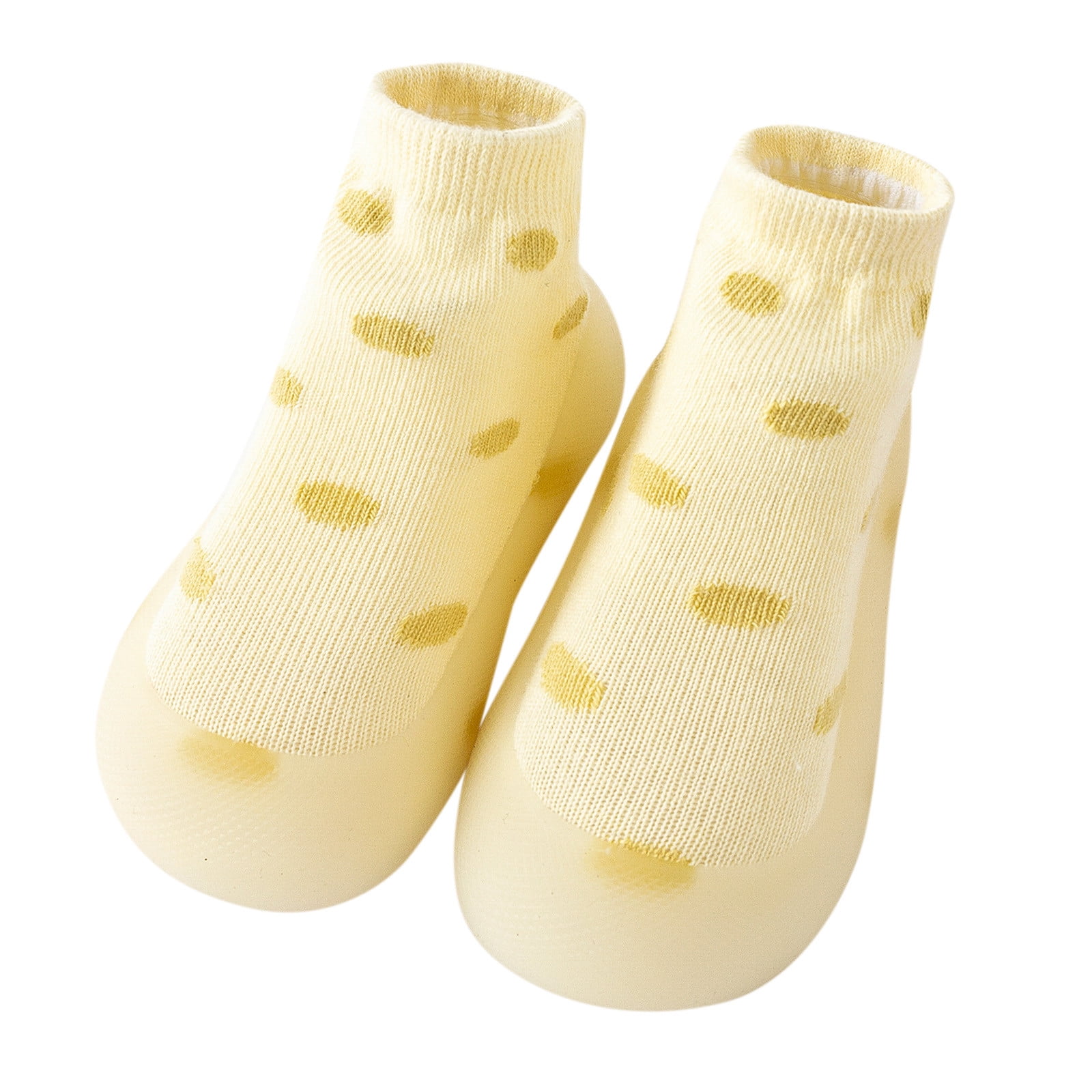 Krdevn Toddler Boys Girls' Polka Dot Sock Shoes, Non- Silicone Sole Breathable Knit Upper Lightweight Comfortable First Walker Shoes for Spring Summer,Sizes 2-2.5 Years