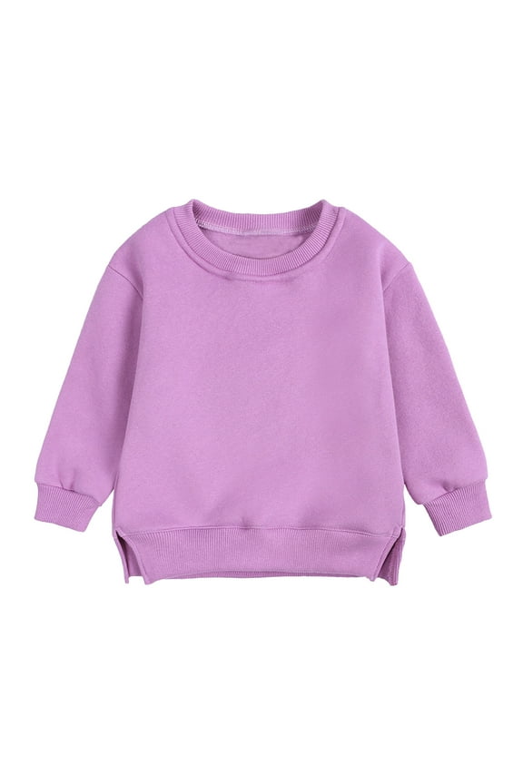 Toddler Boys Girls Pullover Sweatshirt Solid Plus Babies Color Top Coat Girls Tops,9-12 Months