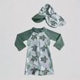 thumbnail image 1 of Krdevn Toddler Boys Two Piece Rash Guard Swimsuit Turtle Print Long Sleeve Half Zip With Sun Hat UPF 50+ Beach Swimwear,0-3 Months, 1 of 3
