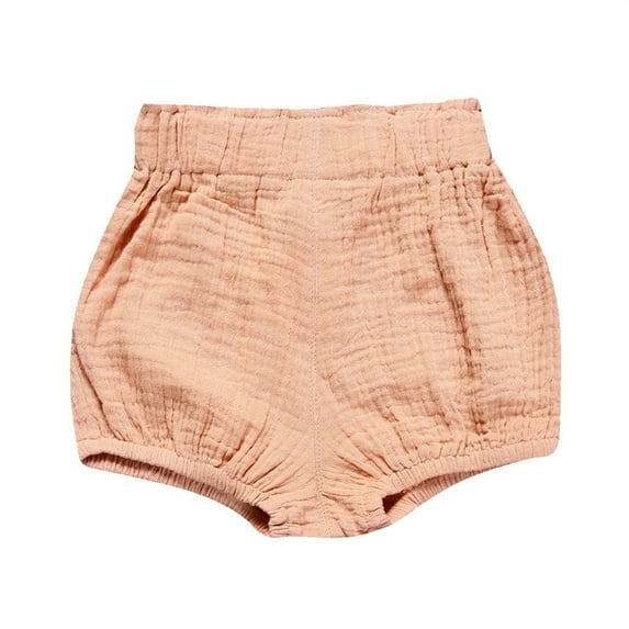 Krdevn Toddler Bubble Shorts, Solid Color, Elastic Waist & Soft Muslin Fabric, Cute Casual Shorts for Baby Girls & Boys,3-4 Years