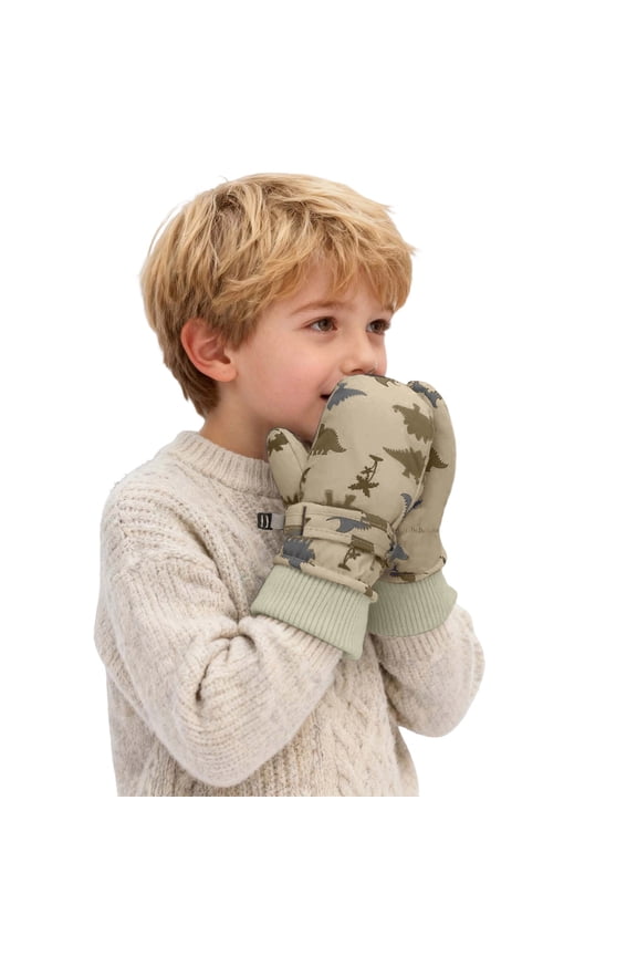 Krdevn Toddler Camo Shark Print Ski Mittens Waterproof Adjustable Buckle Ribbed Cuff Insulated Kids Snow Mittens Size:2-4 Years