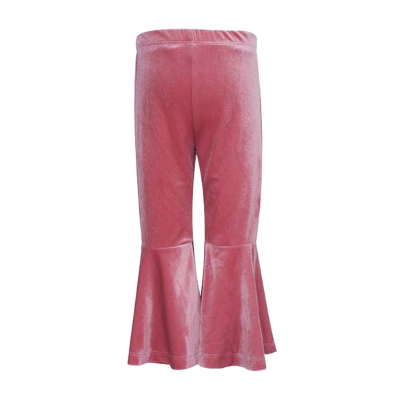 Krdevn Toddler Girls Bell Bottom Stretch Pants Baby Girls Bell-Bottoms Ruffle Trousers Flare Pants,5-6 Years