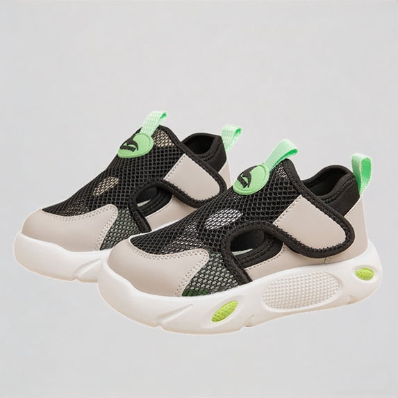 Krdevn Toddler Girls Breathable Mesh Sneakers Strap Closure Lightweight Non- Sole Comfortable Walking Running Casual Shoes,2.5