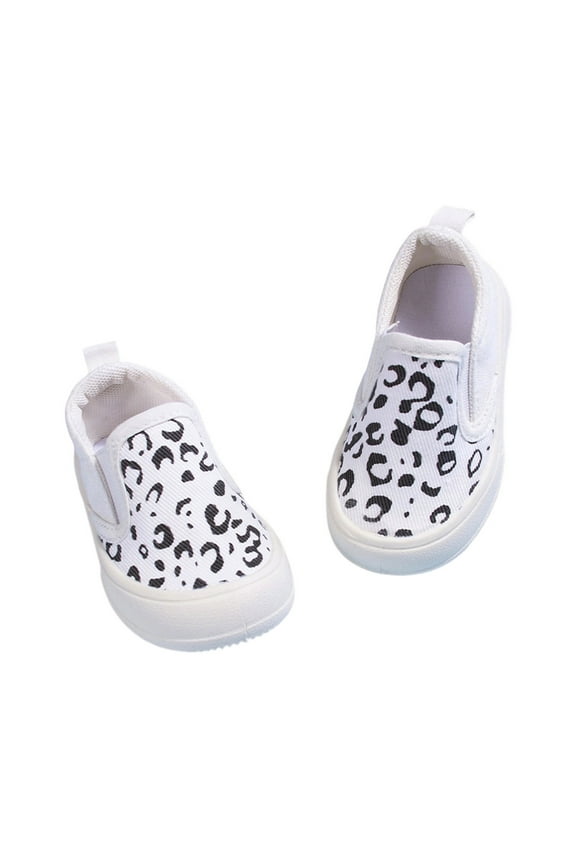 Toddler Girls' Canvas Shoes, Leopard Print Breathable -On Sneakers, Lightweight Comfortable Everyday Wear,2-2.5 Years