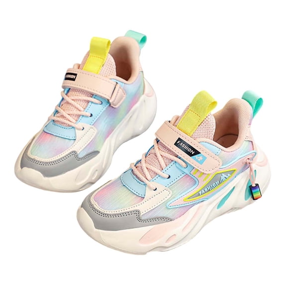 Krdevn Toddler Girls Fashion Gradient Sneakers Easy On Shoes Size:13