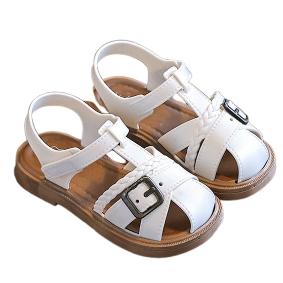 Krdevn Toddler Girls' Fisherman Sandals, Adjustable Strap Soft Sole Sandals, Comfortable Everyday Wear for Beach & Outdoor Casual Footwear,4.5-5Years