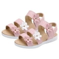 thumbnail image 1 of Krdevn Toddler Girls' Floral Sandals, Double Strap Adjustable Hook and Loop Soft Sole Non- Cute Princess Flat Shoes for Summer,Sizes 6-7 Years, 1 of 6