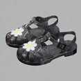 thumbnail image 1 of Krdevn Toddler Girls' Glitter Closed-Toe Jelly Sandals Daisy Flower Decor Adjustable Buckle Lightweight Breathable Summer Party Casual Shoes for Kids,Sizes 3.5-4 Years, 1 of 4
