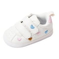 thumbnail image 1 of Krdevn Toddler Girls' Heart Embroidered Sneakers, Adjustable Hook and Loop Strap Breathable Soft Sole Lightweight Casual Shoes for Spring Summer,Sizes 6-12 Months, 1 of 8