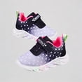 thumbnail image 1 of Krdevn Toddler Girls Light Up Sneakers Gradient Heart Print Breathable Mesh Strap Closure Non- Sole Comfortable Casual Walking Shoes,3.5-4Years, 1 of 5