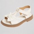 thumbnail image 1 of Krdevn Toddler Girls Princess Sandals 3D Bow Decor Open-Toe Ankle Strap Non- Sole Comfortable Wedding Party Dress Shoes,10.5-11 Years, 1 of 7