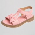 thumbnail image 1 of Krdevn Toddler Girls Princess Sandals 3D Bow Decor Open-Toe Ankle Strap Non- Sole Comfortable Wedding Party Dress Shoes,9-9.5 Years, 1 of 6
