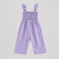 thumbnail image 1 of Krdevn Toddler Girls Sleeveless Lattice Prints Tops Bottoms Jumpsuit Clothes,6-12 Months, 1 of 6