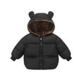 thumbnail image 1 of Krdevn Toddler Kids Baby Boys Girls Winter Warm Solid Coats Bear Ears Hooded Padded Jacket Outwear,Fall Clothes,Size:4-5 Years, 1 of 4