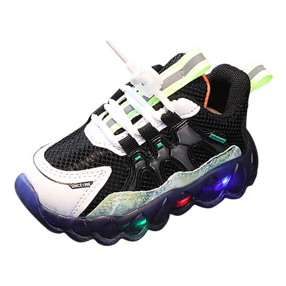 Krdevn Toddler Kids Light-Up Sneakers Easy On Athletic Shoes Size:12-18 Months