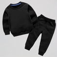 thumbnail image 1 of Krdevn Toddler Kids' Solid Lined Sweatshirt & Jogger Pants 2-Piece Fall Winter Outfit Set,12-24 Months, 1 of 3