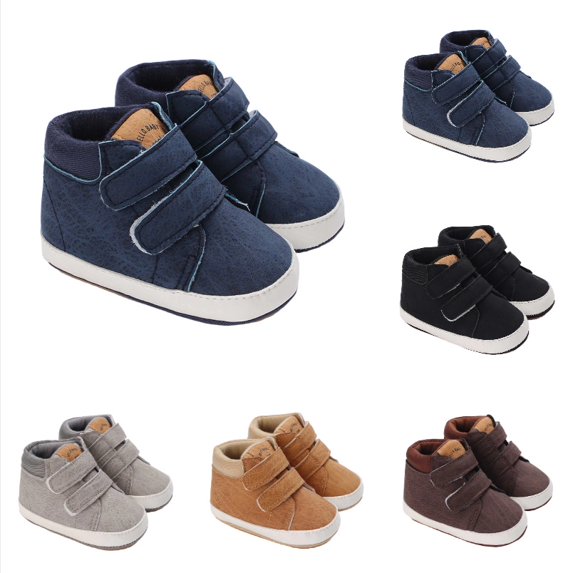 Krdevn Toddler Sneakers Soft Non Rubber Sole Breathable First Walking Shoes for Boys Girls,Dark Blue