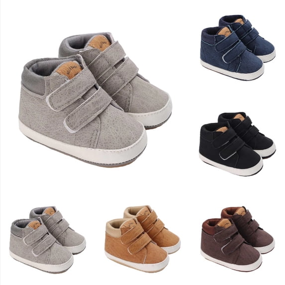 Krdevn Toddler Sneakers Soft Non Rubber Sole Breathable First Walking Shoes for Boys Girls,Grey