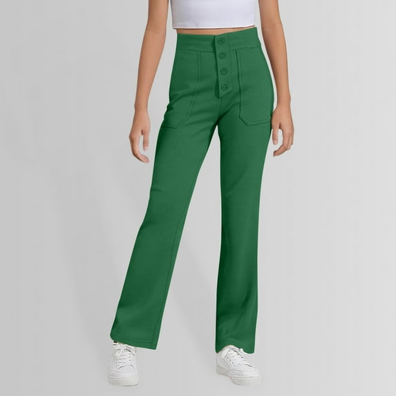 Krdevn Tween Girls Straight Pants School Unifor M Stretchy Leggings,9-10 Years