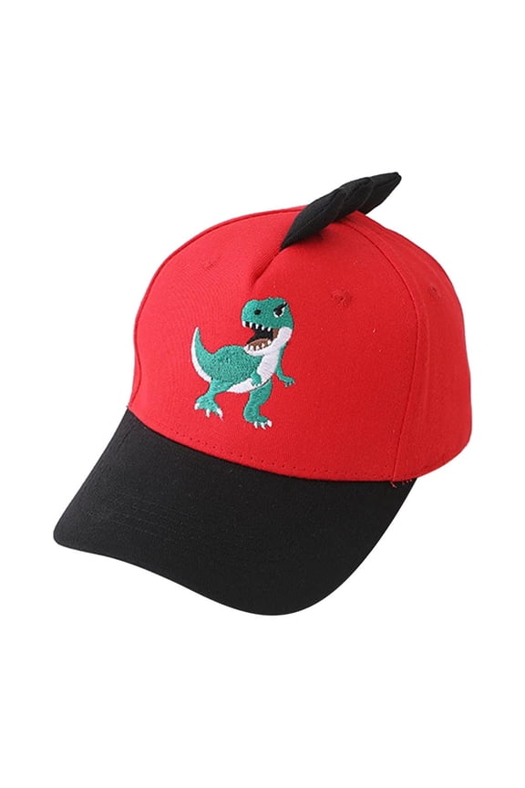 Krdevn Two-Tone Kids Dinosaur Baseball Cap 3D Spikes + Colorful Embroidery UPF50+ Adjustable Curved Brim Toddler Sun Hat Size:2-8 Years