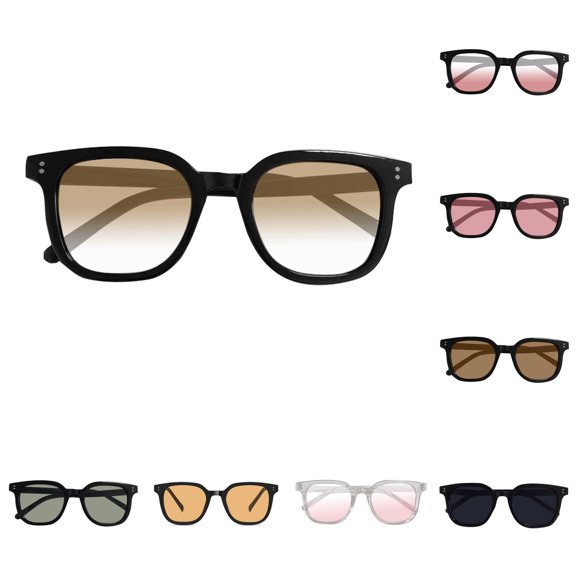 Krdevn Unisex Black Frame Square Sunglasses Gradient Lens Sun Protection Fashion Daily Outdoor Shades