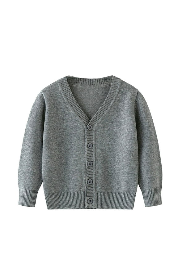 Unisex Boy' Girls' Cardigans Sweater V Neck Long Sleeve Button Soild Knit Sweaters,Kids Clothing,2-3 Years