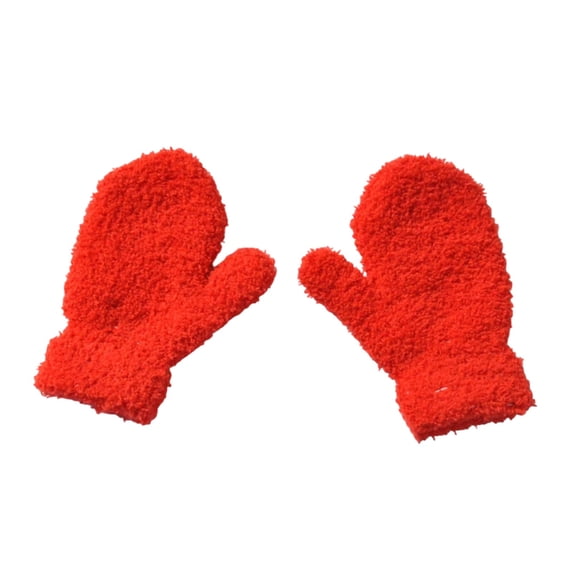 Krdevn Unisex Fuzzy Toddler Mittens Soft Warm Daily School Kids Winter Mittens Size:1-3 Years