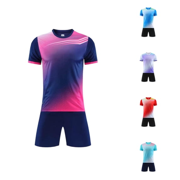 Krdevn Unisex Gradient Soccer Set Breathable Training Uniform for Youth and Adults,XL